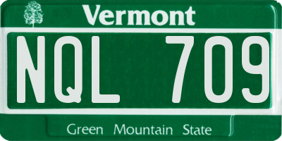 VT license plate NQL709