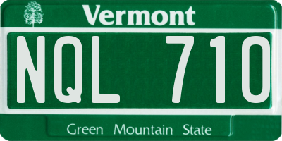 VT license plate NQL710
