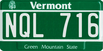 VT license plate NQL716