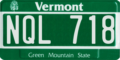 VT license plate NQL718
