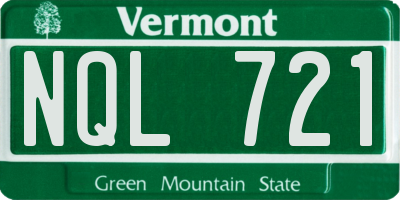 VT license plate NQL721