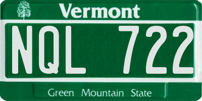 VT license plate NQL722