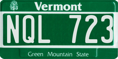 VT license plate NQL723