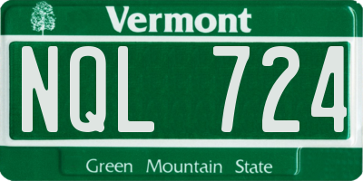 VT license plate NQL724