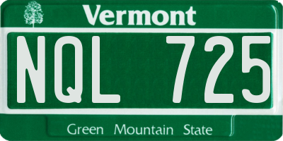 VT license plate NQL725