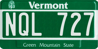 VT license plate NQL727