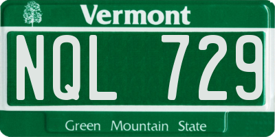 VT license plate NQL729