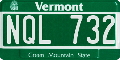 VT license plate NQL732