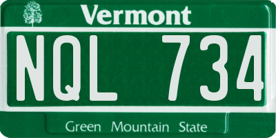 VT license plate NQL734