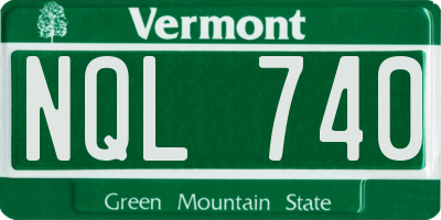 VT license plate NQL740