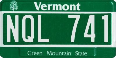 VT license plate NQL741