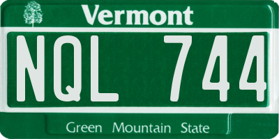 VT license plate NQL744