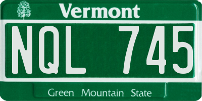 VT license plate NQL745