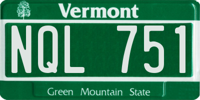 VT license plate NQL751