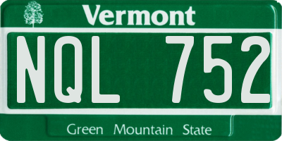 VT license plate NQL752