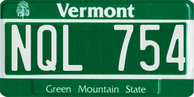 VT license plate NQL754