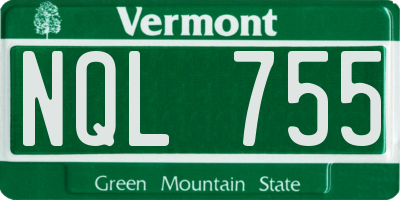 VT license plate NQL755