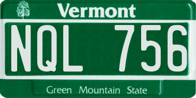VT license plate NQL756