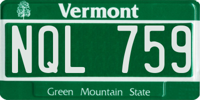 VT license plate NQL759