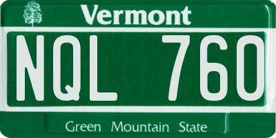 VT license plate NQL760