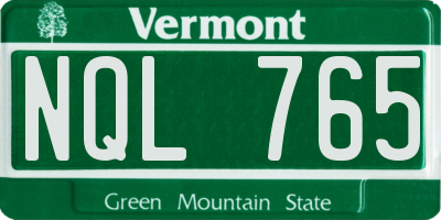 VT license plate NQL765