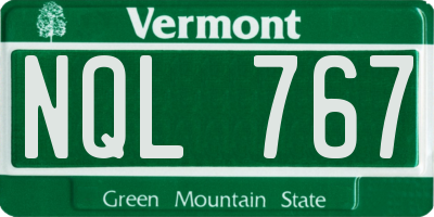 VT license plate NQL767