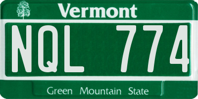 VT license plate NQL774