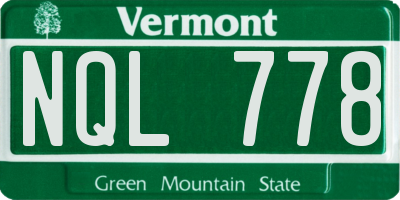 VT license plate NQL778