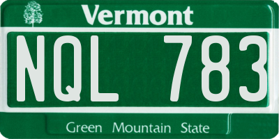 VT license plate NQL783