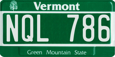 VT license plate NQL786
