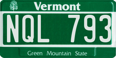 VT license plate NQL793