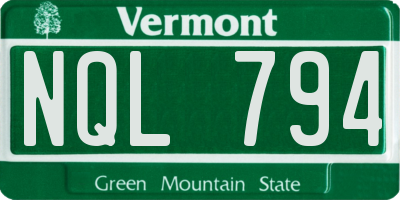 VT license plate NQL794