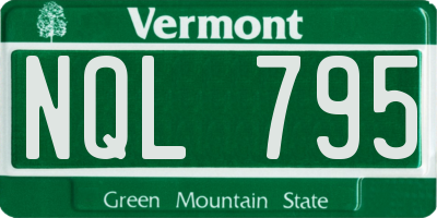 VT license plate NQL795