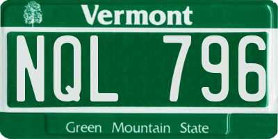 VT license plate NQL796