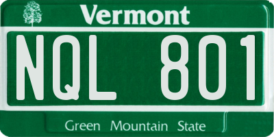 VT license plate NQL801