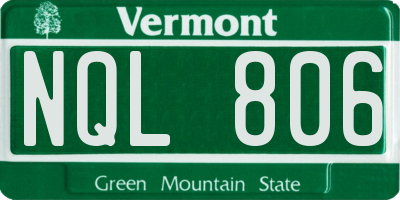 VT license plate NQL806