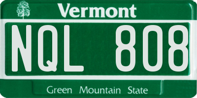 VT license plate NQL808