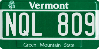 VT license plate NQL809