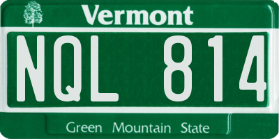 VT license plate NQL814