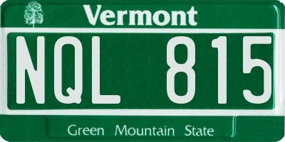 VT license plate NQL815