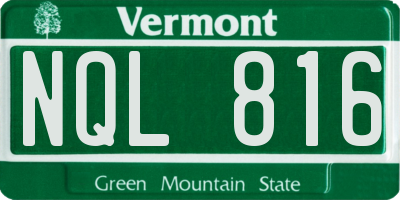 VT license plate NQL816