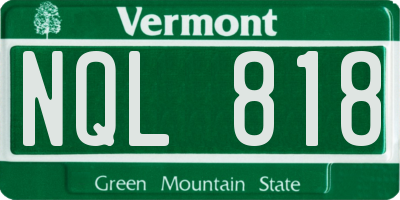 VT license plate NQL818