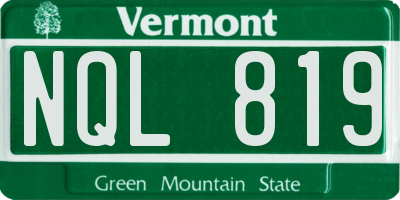 VT license plate NQL819
