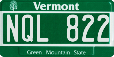VT license plate NQL822