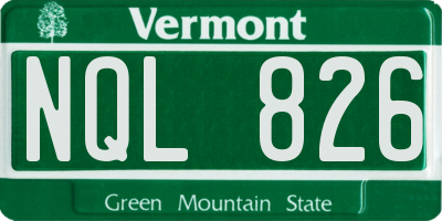 VT license plate NQL826