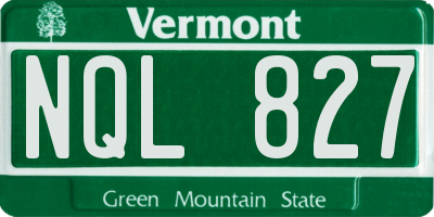 VT license plate NQL827