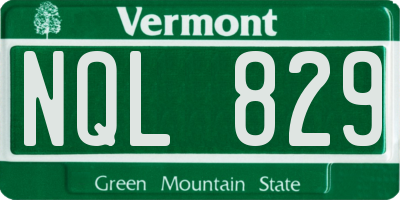 VT license plate NQL829