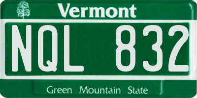 VT license plate NQL832