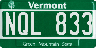 VT license plate NQL833