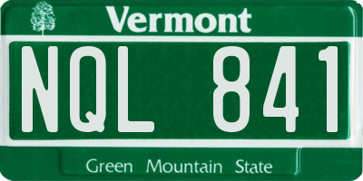 VT license plate NQL841